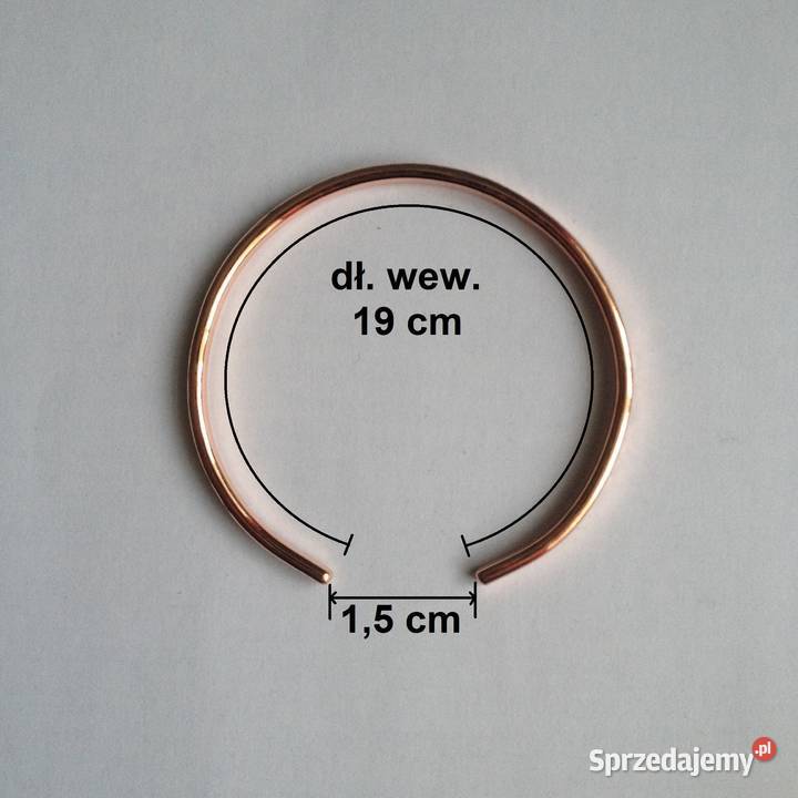 Bransoletka Miedziana Wąska dł wew 19 szer 4mm Bransoletki sprzedam