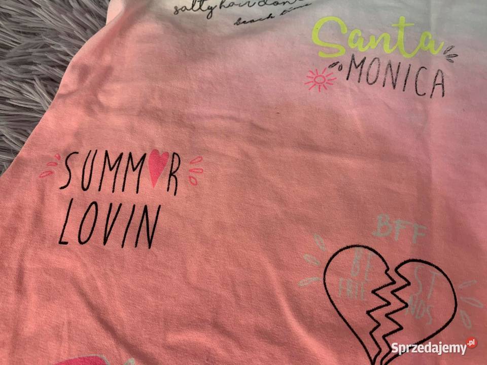 Tshirt koszulka bluzka z wiązaniem koralowa podkarpackie Jasło