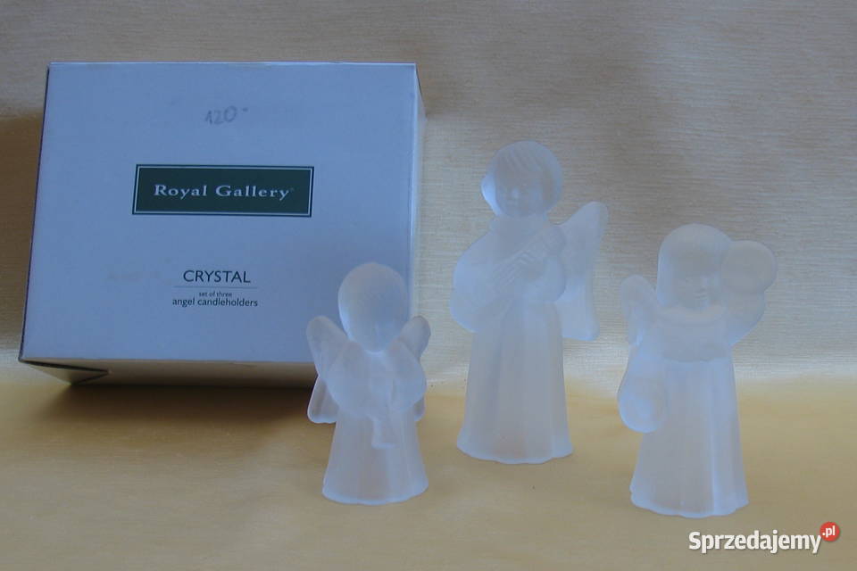 Świeczniki kryształowe komplet 3 Figurki