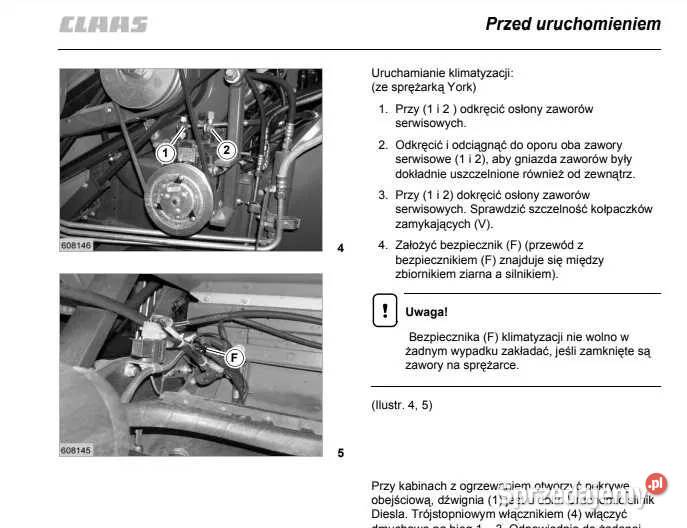 Instrukcja obsługi Claas Dominator 150 140 130 Zduńska Wola
