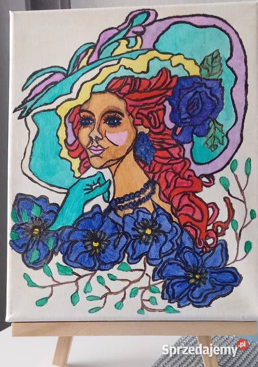 Kobieta w kapeluszu 24x30