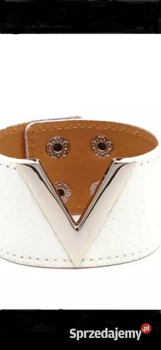 bransoletka skórzana szeroka czarna biała Wrocław