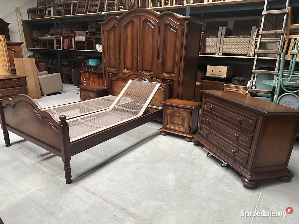Dębowa sypialnia łóżko 140 szafa 210 szafki wielkopolskie Sławoszewek sprzedam