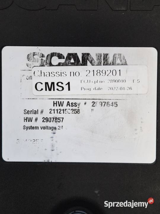 Sterownik Kaseta CMS1 ECU Scania r s 2897645 świętokrzyskie Zawichost