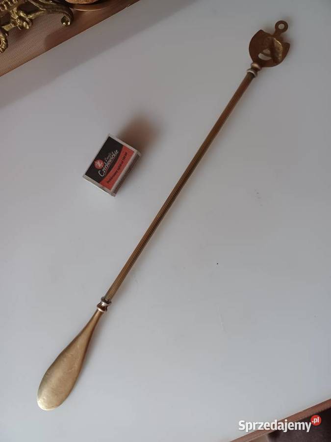Mosiężna długa łyżka do butów Pozostałe Poznań