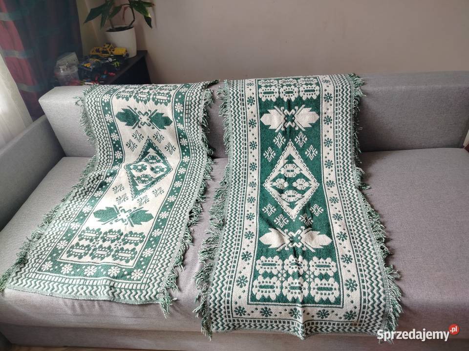 Wełniana narzuta kapa kilim PRL