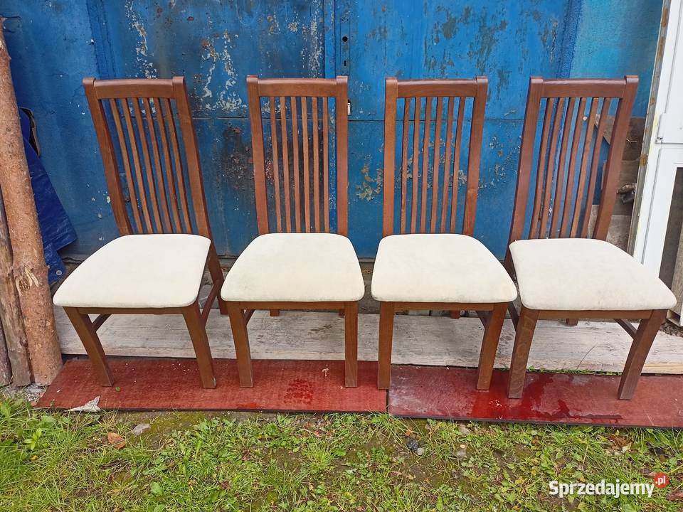 Krzesła Drewniane Tapicerowane 4 sztuki Radomska Fabryka mebli