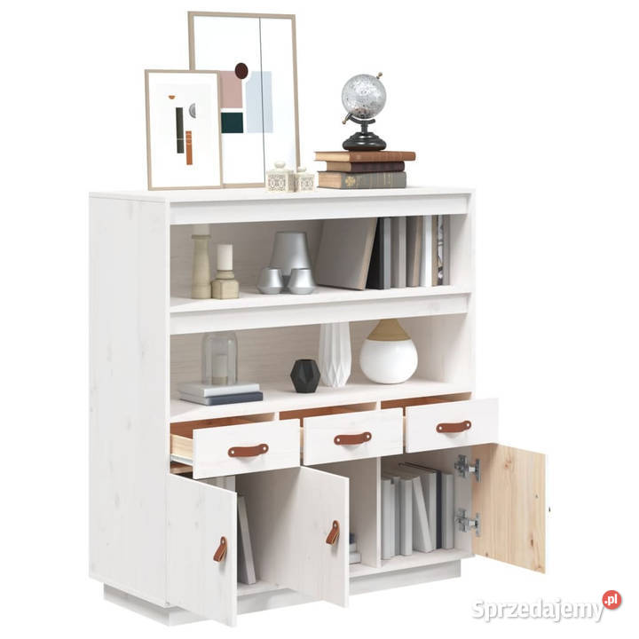 Szafka biała 100x40x1085 lite drewno sosnowe Warszawa