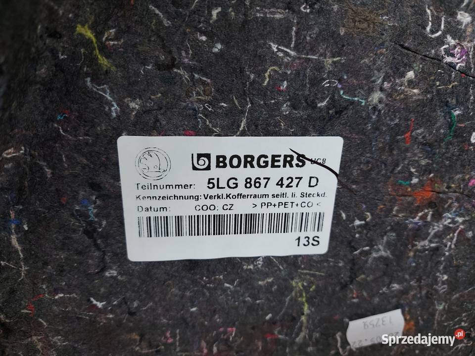 Skoda Enyaq 5LA iV60 TAPICERKA BOCZEK BAGAŻNIKA sprzedam