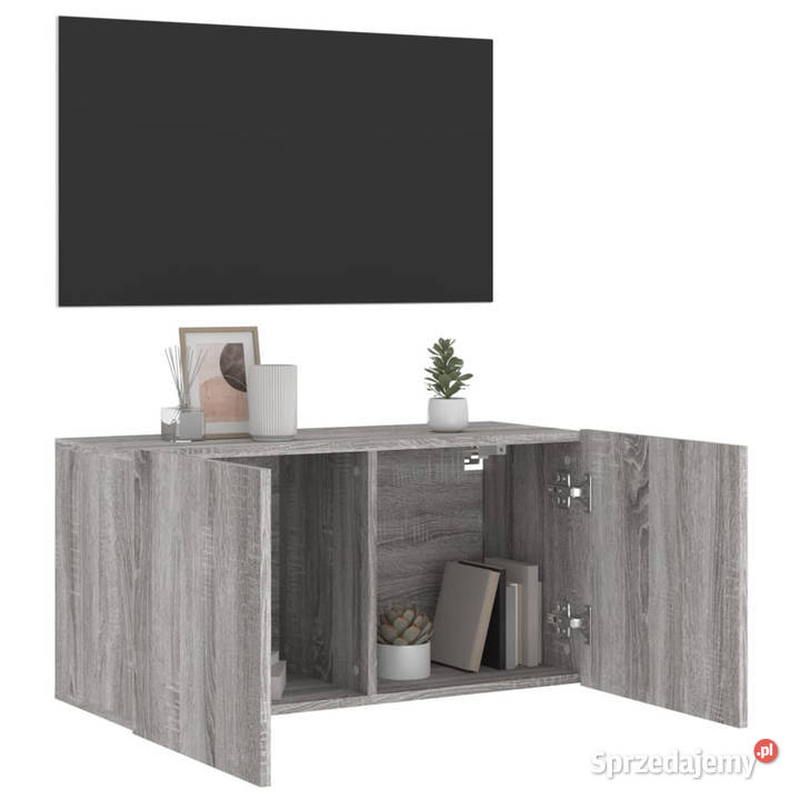 Ścienna szafka TV szary dąb sonoma 80x30x41 Warszawa