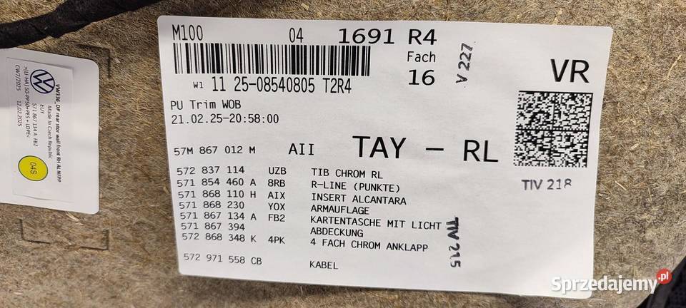 VW TAYRON BOCZEK DRZWI PRAWY PRZÓD RLINE osobowe