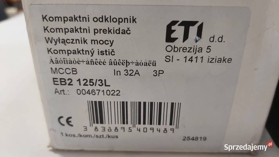 Włącznik mocy ETI EB2 1253L 32A 3p Elektryka i akcesoria Wyszków