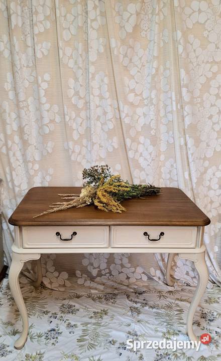 Biurko toaletka drewniane drewno beżowe Biurka Dubeczno