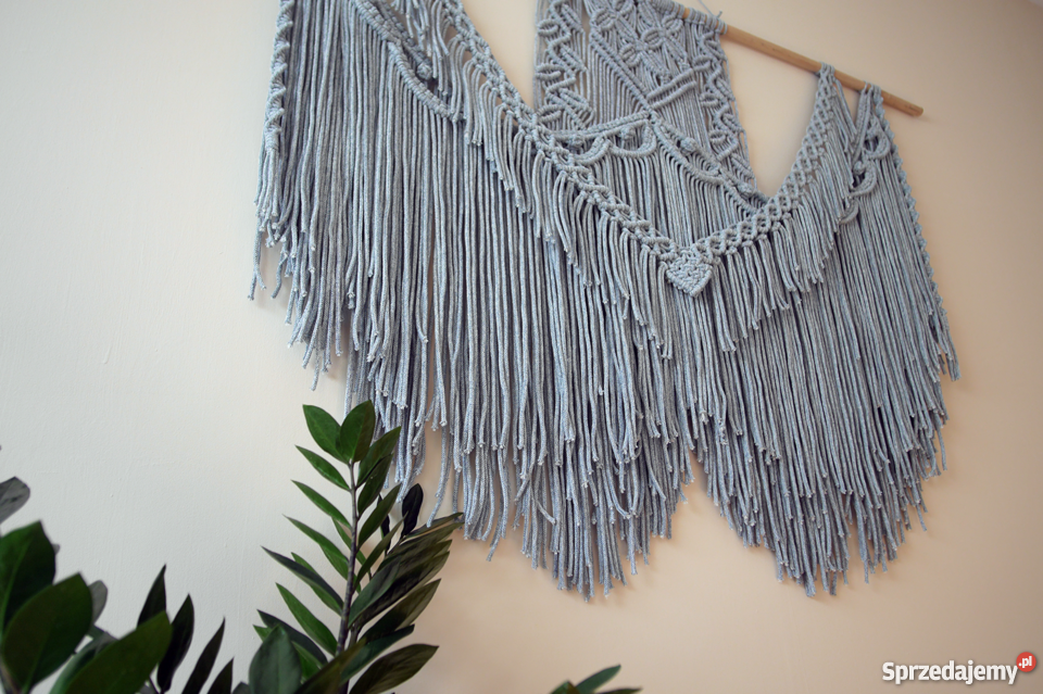Makrama XXL ozdoba wisząca na ścianę rękodzieło Klucze