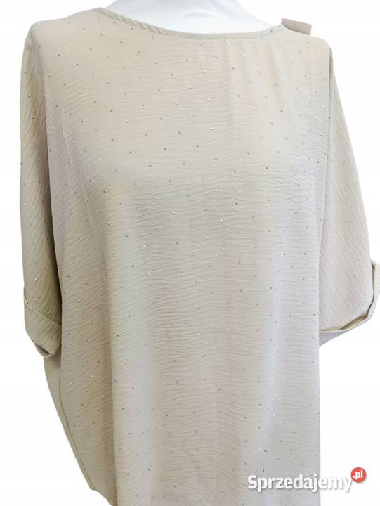 Bluzka damska z kryształkami Duże rozmiary kolorowy Wieluń sprzedam