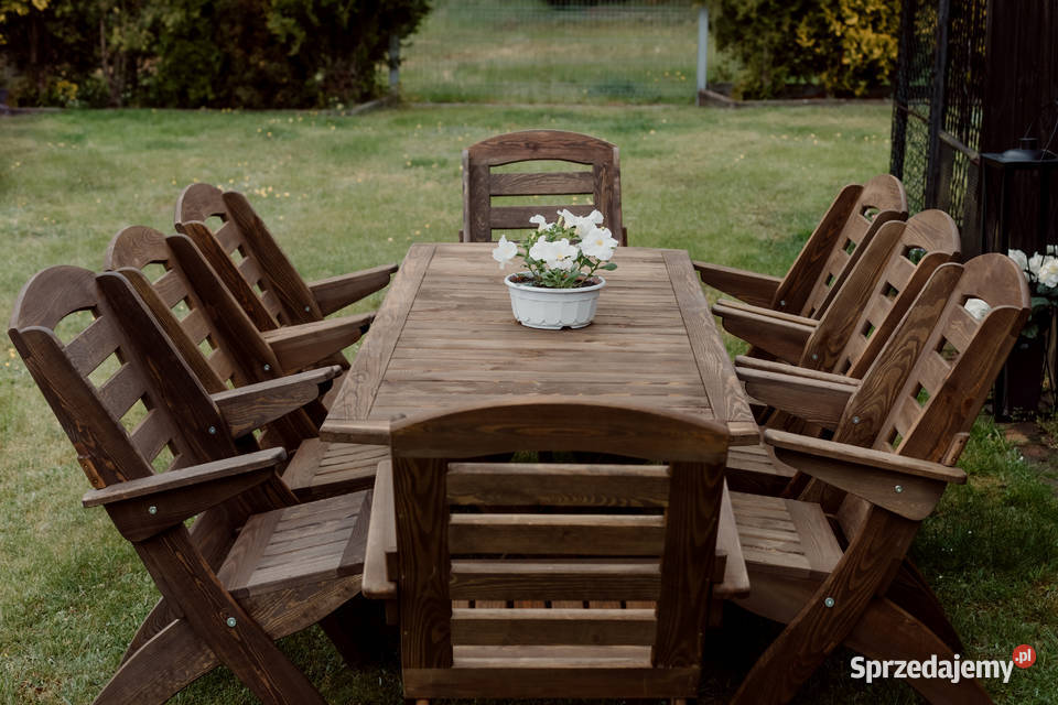 Krzesło ogrodowe drewniane składane tarasowe X