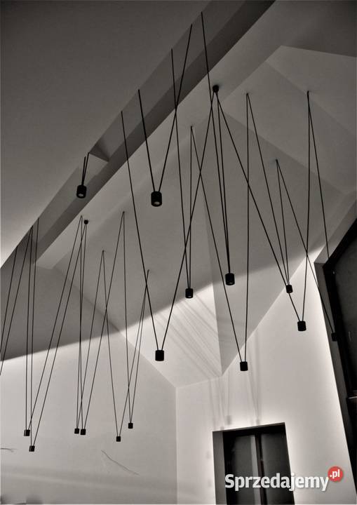 Długa designerska lampa wisząca do wysokiego Rzeszów