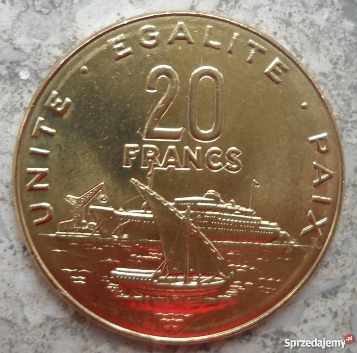 DZIBUTI20 FRANCS2016 r STATKI NA WODZIE STATEK W