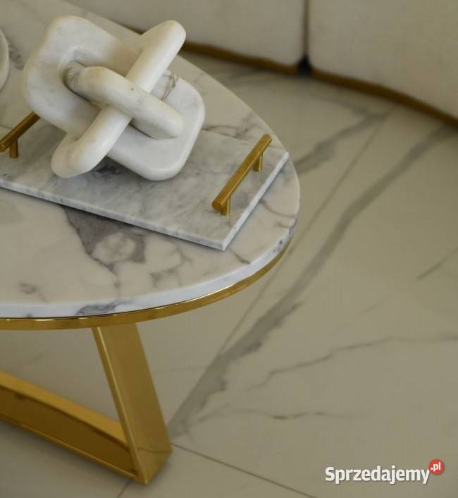 Stolik kawowy glamour złoty nowoczesny owalny Stoliki kawowe i ławy mazowieckie Warszawa