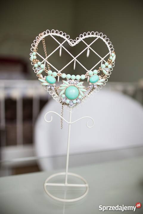 Miętowy naszyjnik Kolia Kwiaty Jasło