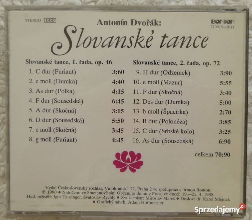Płyta CD Antonin Dvorak Tańce słowiańskie Płyty i kasety mazowieckie Warszawa