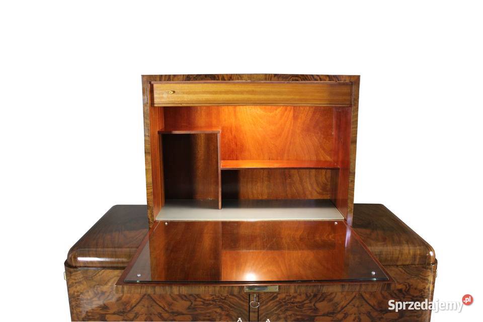 Unikatowy barek pomocnik art deco renowacji Zielonka