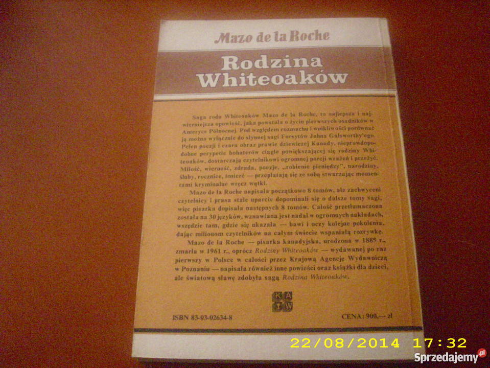 Budowa Jalny Rodzina Whiteoaków Mazo de la Roche Goleniów sprzedam