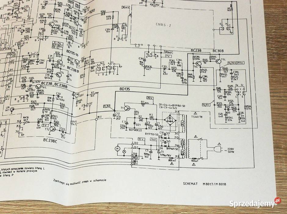 Schemat magnetofonu UNITRA M 8017 M 8018 format Magnetofony Gliwice sprzedam