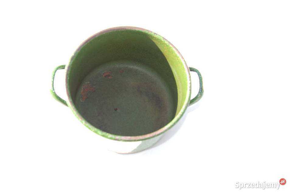 Stary metalowy garnka emaliowany antyk Pozostałe Cieszyn sprzedam
