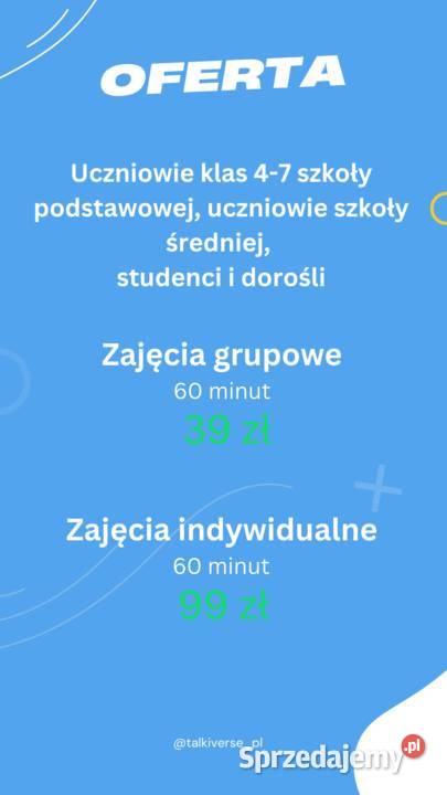 Lekcje języka angielskiego Talkiverse Warszawa