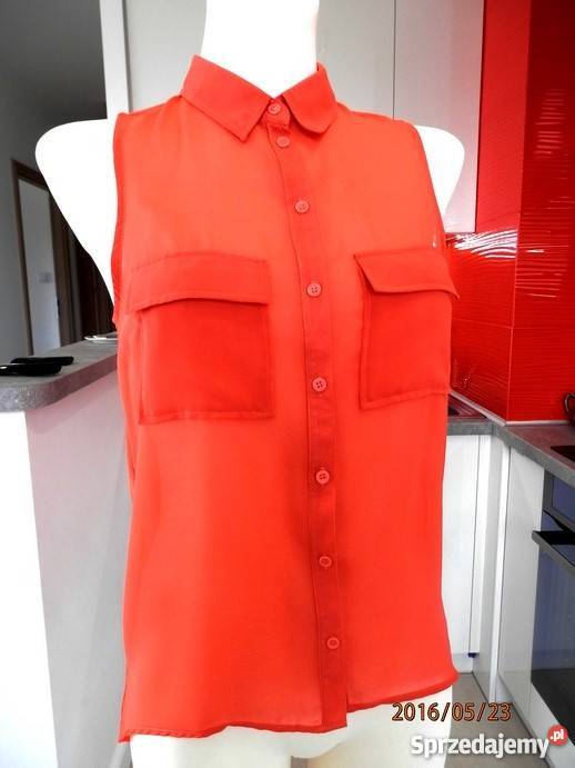 Koszula Bluzka Bershka Szyfonowa Zwiewna Ruda