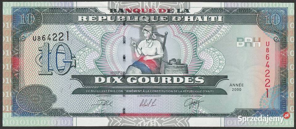 HAITI 10 GOURDES 2000 STAN BANKOWY UNC Łódź sprzedam