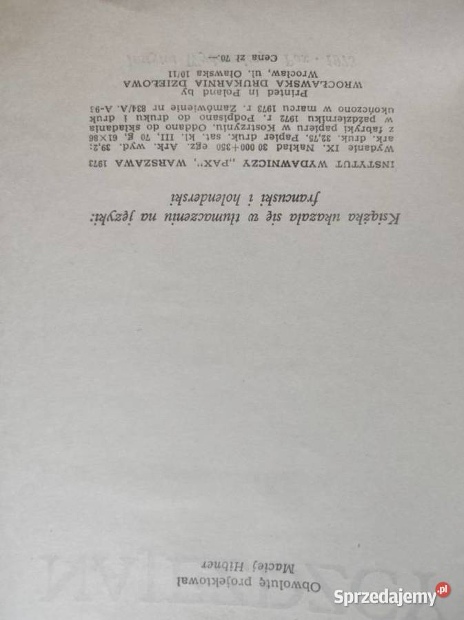 Najeźdźcy Jan Dobraczyński powieść wojenna świętokrzyskie Kielce sprzedam