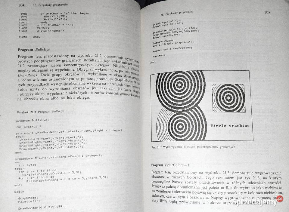 Turbo Pascal z grafiką IBM PC Mikrokomputery J Chełm
