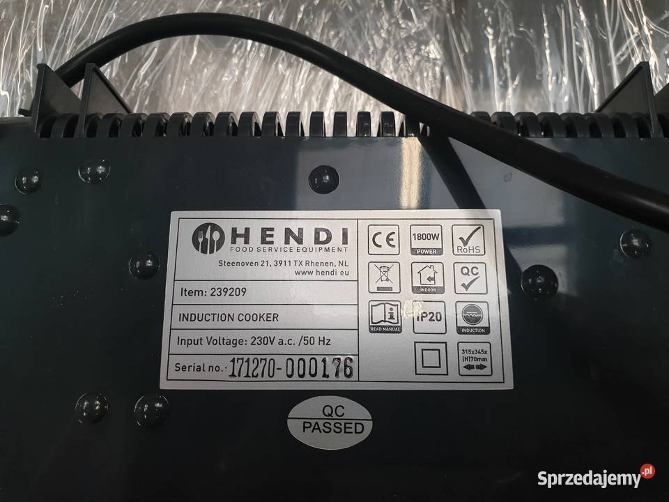 Kuchenka indukcyjna Hendi 239209 śląskie Pszczyna