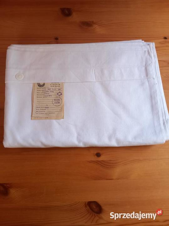 Poszwa biała z bawełny 156 x 210 PRL