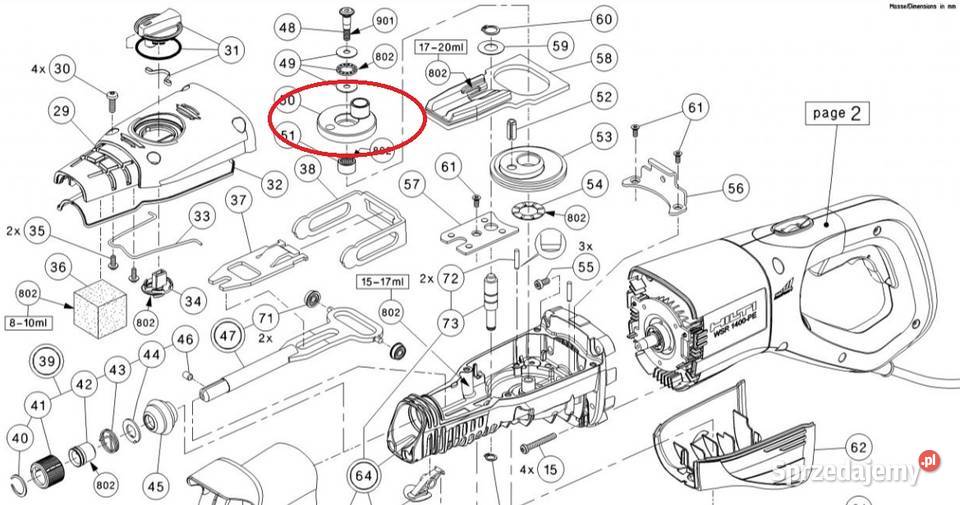 Koło mimośrodowe łożysko Hilti WSR 1400 WSR1400 Gaszowice