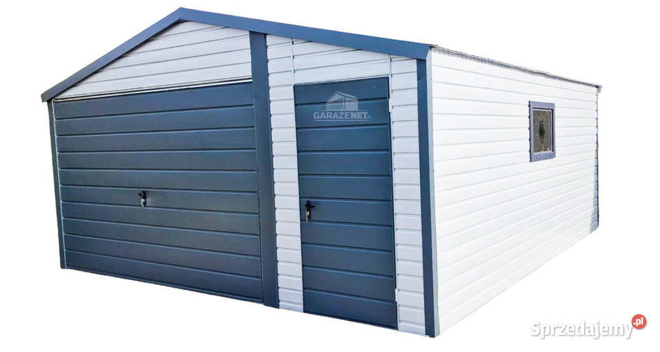 GARAŻ BLASZANY 5m x 6m BRAMA DRZWI OKNO ANTRACYT Łapanów