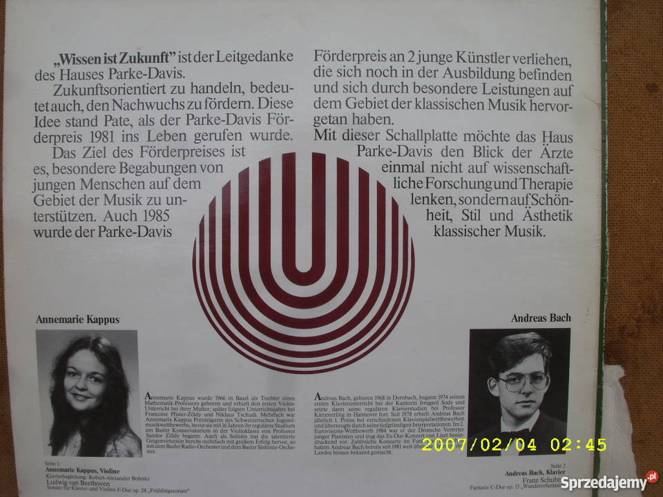 Pop LP PARKE DAVIS FORDERPREIS Płyty i kasety dolnośląskie Wołów