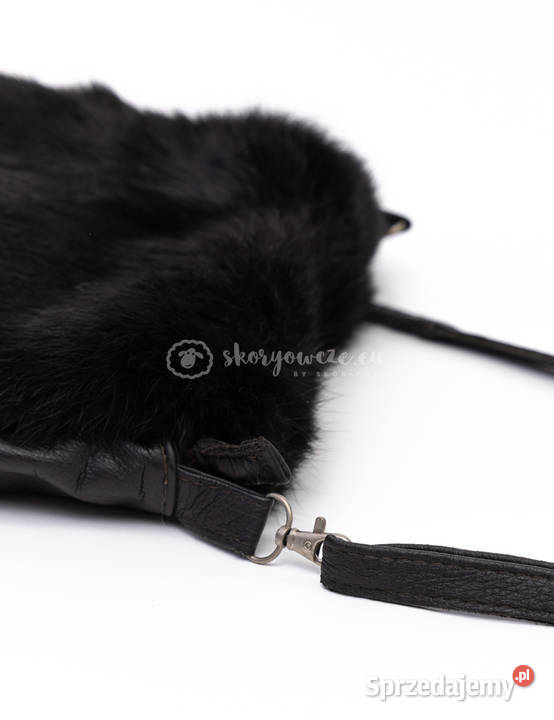 Skórzana torebka futrzana naturalne futro z