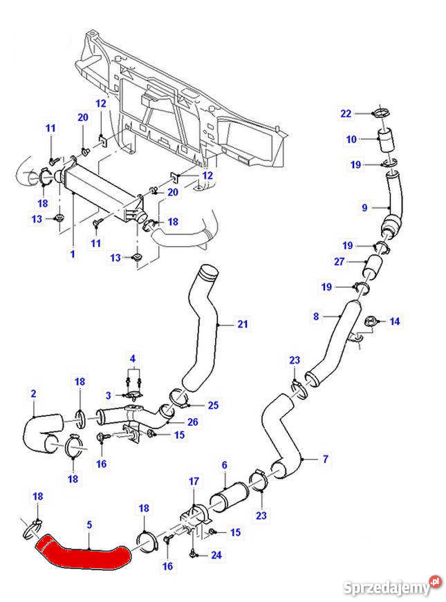 RZEWÓD RURA WĄŻ GUMOWY TURBO INTERCOOLERA FORD Motoryzacja śląskie sprzedam