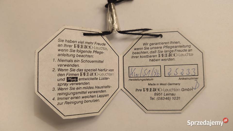 Żyrandol pozłacany Preico Leuchten kryształy wielkopolskie Poznań