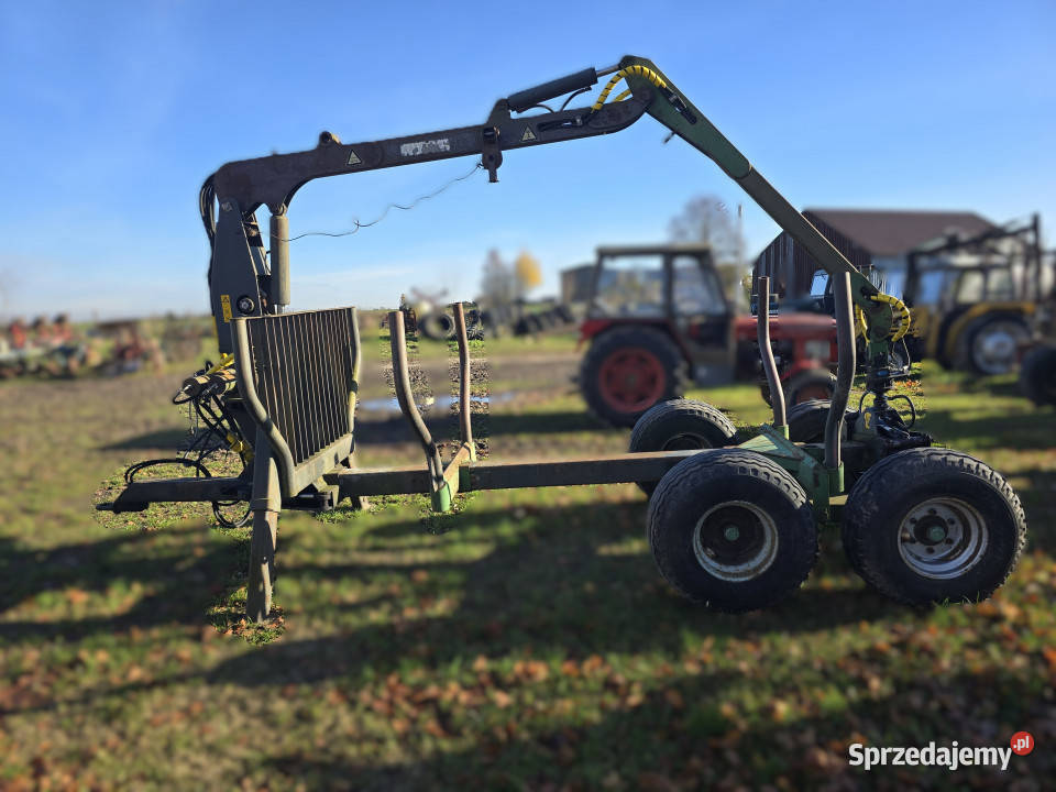 Przyczepa leśna KALLEFALL 15 Sweden z żurawiem i Leśnictwo