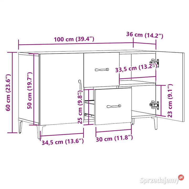 Komoda dąb artisan 100x36x60 materiał mazowieckie Warszawa