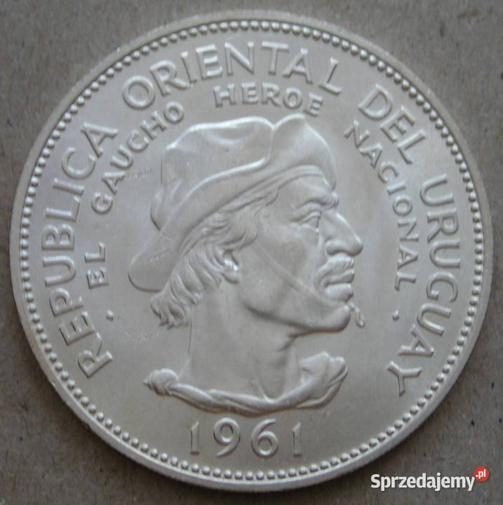 Urugwaj 10 pesos 1961 srebro Łódź sprzedam