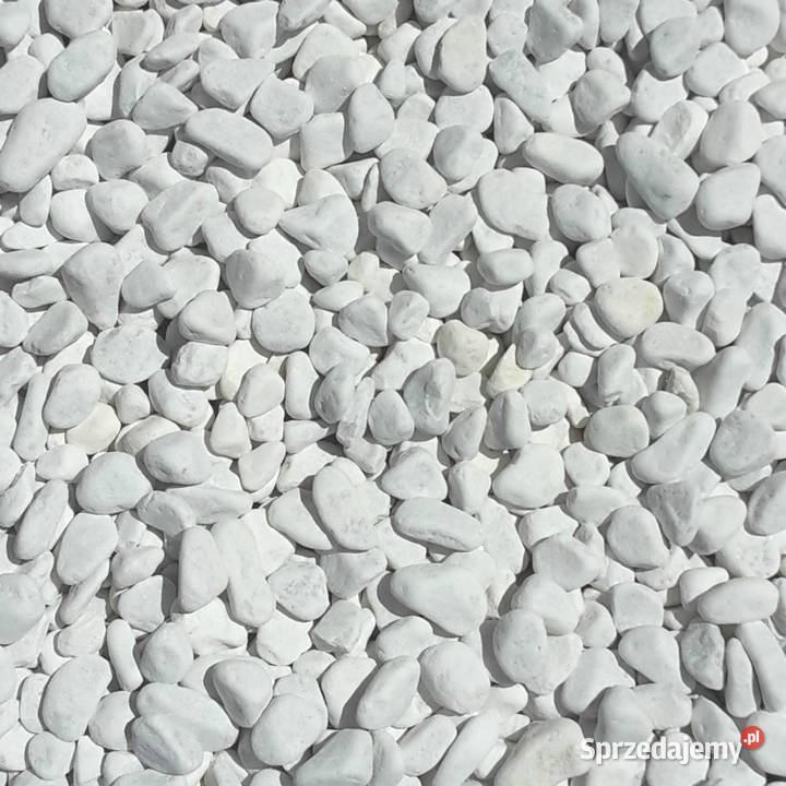 Carrara otoczak okrągłe kamyczki białe włoskie ozdobne