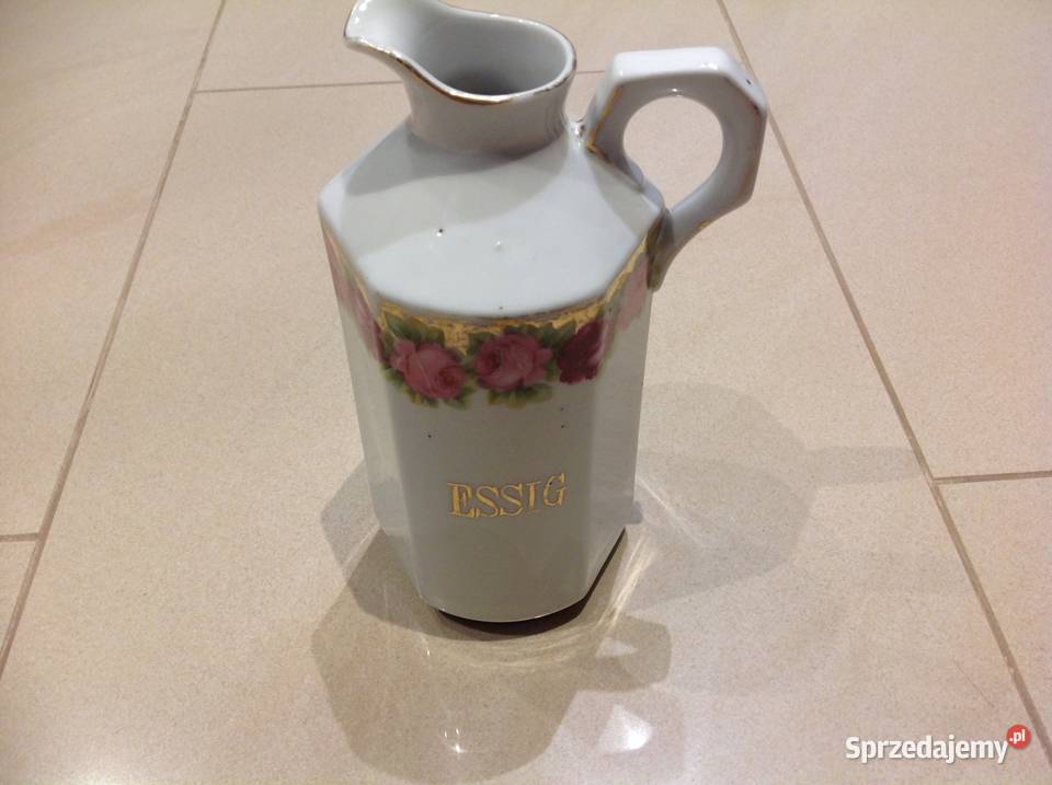 Stara Porcelanowa Karafka na Ocet ESSIG