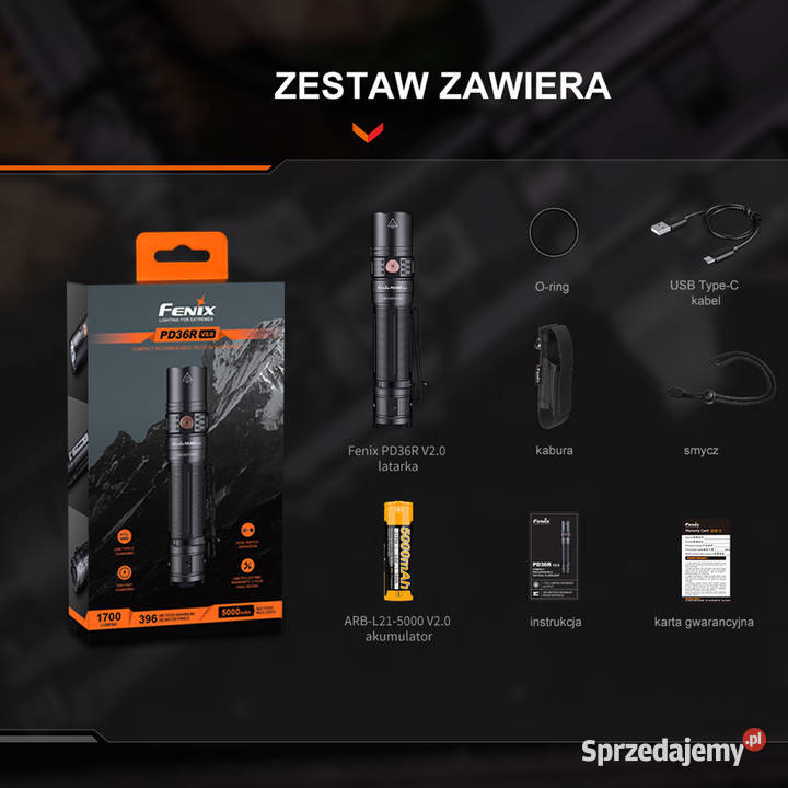 Latarka taktyczna LED Fenix PD36R V20 mazowieckie Warszawa