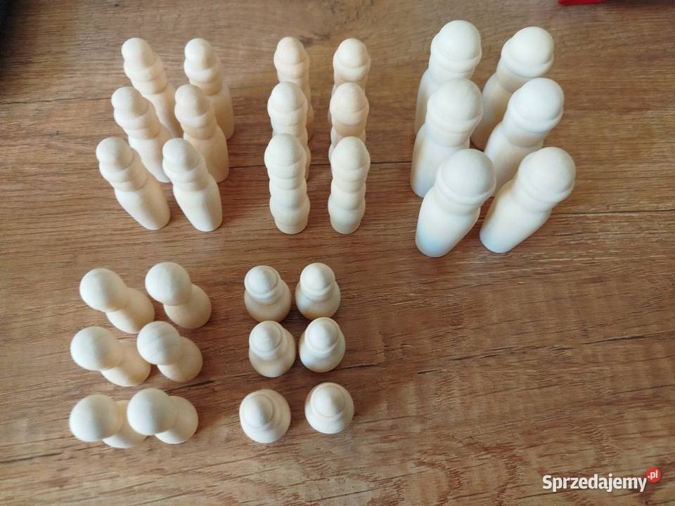 Drewniane pionki figurki 30 NOWE Oświęcim