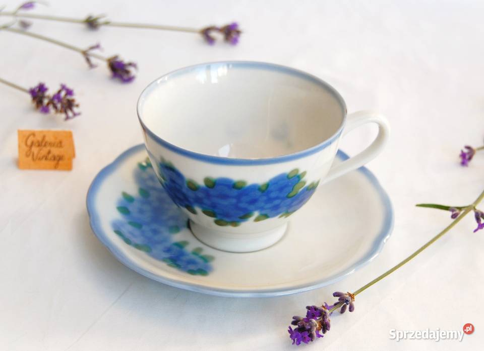 Filiżanka ze spodkiem porcelana ręcznie malowana